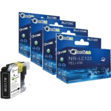Nordicink Multipack - 4 st kompatibla BK/C/M/Y 600 sider NB-LC123MP
