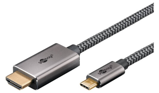 Vevet USB-C til HDMI kabel fra Goobay - 4K@60Hz - 3m