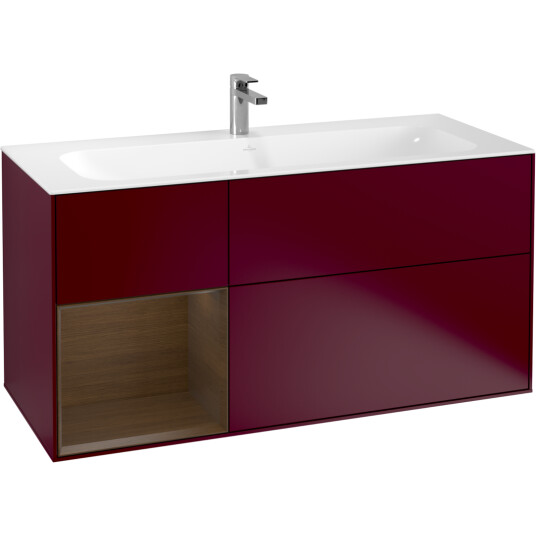 VILLEROY & BOCH FINION SERVANTSKAP 120 PEON MATT LAKK M/LYS VENSTRESTILT VALNØTTHYLLE