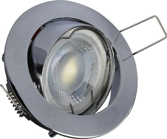 V Tac MR16 eller GU10 Downlight sett Uten lyskilde Krom Hull: Ø7,4 cm Mål: Ø8,2 cm Sokkel : MR16