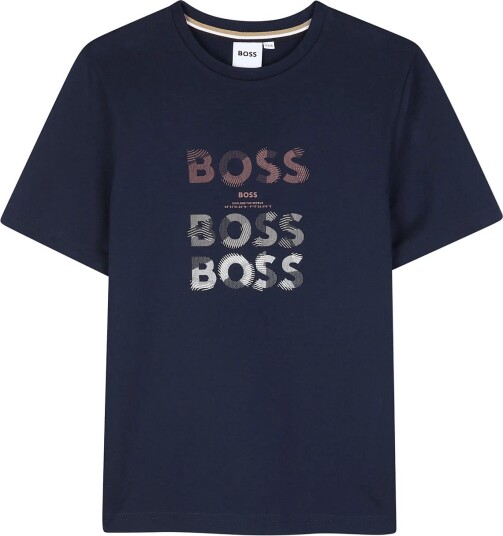 BOSS Short Sleeves Tee Shirt Navy 140