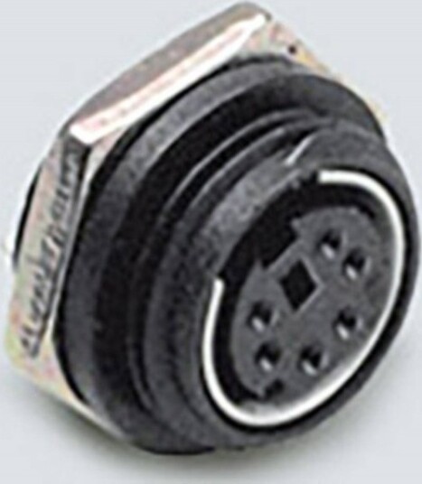 Bkl Electronic 0204035 Mini-Din Rundkontakt For Vertikal Innbygging Polantall: 4 Svart 1 Stk