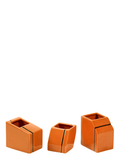 Serax Vase Mini White Silos Set/3 - Orange - ONE SIZE