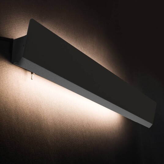 Euluna LED-vegglampe Wing med bryter, svart
