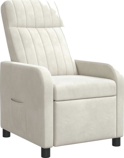 vidaXL Recliner Krem Fløyel
