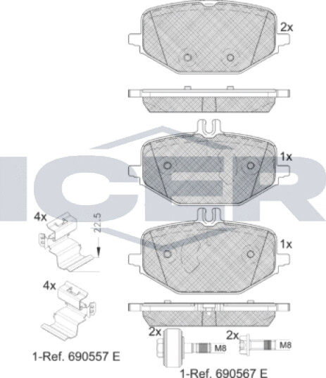 Bremseklosser sett ICER 182371