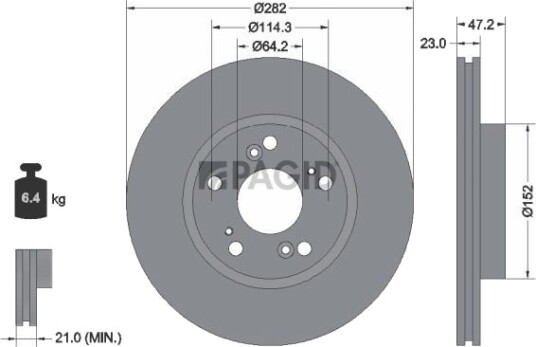 PAGID 54444NC Bremseskive PAGID 54444NC Bremseskive