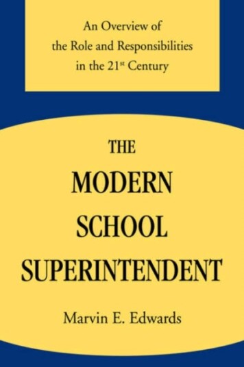 The Modern School Superintendent The Modern School Superintendent