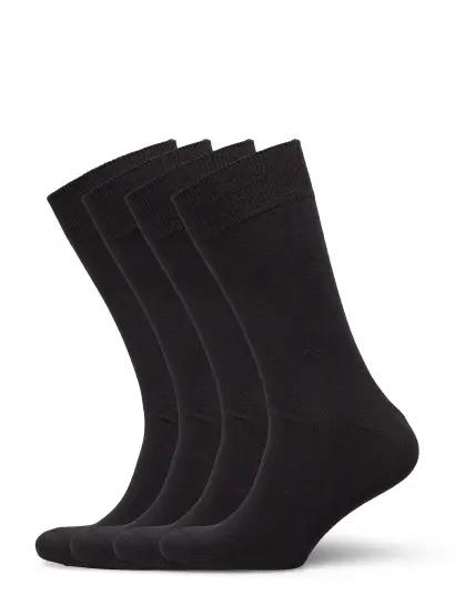 TOPECO Socks 4P, Cotton - Black - 41-45