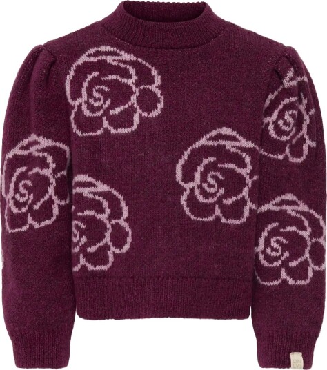 Kids Only Kmgtina L/S Jacquard Pullover Knt - MAUVE WINE - 92