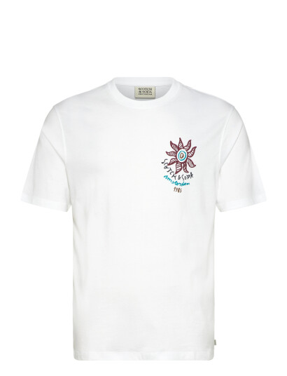 Scotch & Soda Front And Back Artwork Regularfit Tshirt White XL