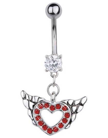 Heart Of An Angel Navlepiercing Rød