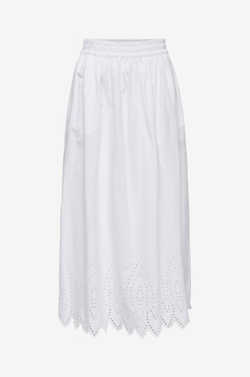 Only Maxi skjørt onlTulum Emb Maxi Skirt Hvit