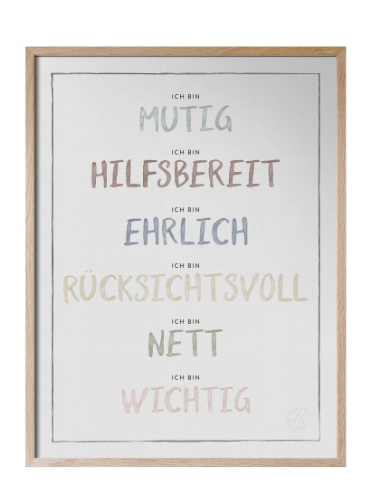 Kunskapstavlan Ich Bin Dusty Pastel Jag Är På Tyska Multi Patterned 30x40cm Kunskapstavlan Ich Bin Dusty Pastel Jag Är På Tyska Multi Patterned 30x40cm