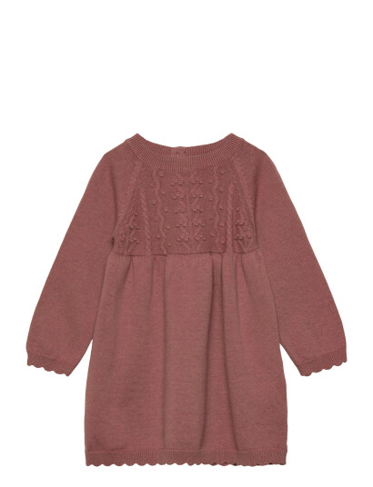 Huttelihut Dress Ls Knit W. Wool Pink 86 Huttelihut Dress Ls Knit W. Wool Pink 86