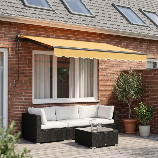 vidaXL Uttrekkbar markise sand 400 × 300 cm Stoff og Aluminium