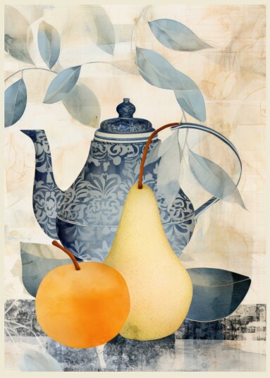 Plakat Tekanne og Frukt Plakat Tekanne og Frukt
