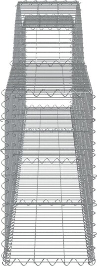 vidaXL Gabionkurver buede 15 stk 400x30x60/80 cm galvanisert jern