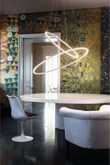 Ellisse Double Pendel Aluminium   Nemo Lighting   Spisestue   Med flere lyskilder