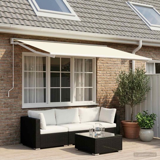 vidaXL Reserveduk til markise Krem 350 x 200 cm Polyester