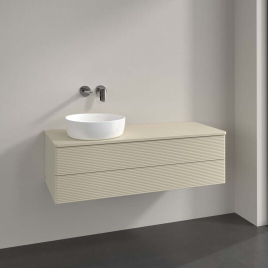 Villeroy & Boch Antao Servantskap med 2 skuffer 120x50x36 cm m/lys Grå Matt Villeroy & Boch Antao Servantskap med 2 skuffer 120x50x36 cm m/lys Grå Matt