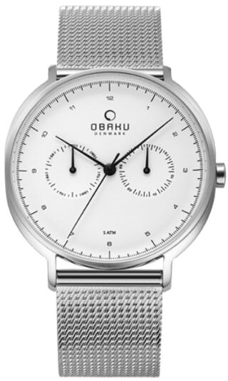 Obaku Herreklokke V193GMCIMC Ahorn Hvit/Stål Ø40 mm Obaku Herreklokke V193GMCIMC Ahorn Hvit/Stål Ø40 mm