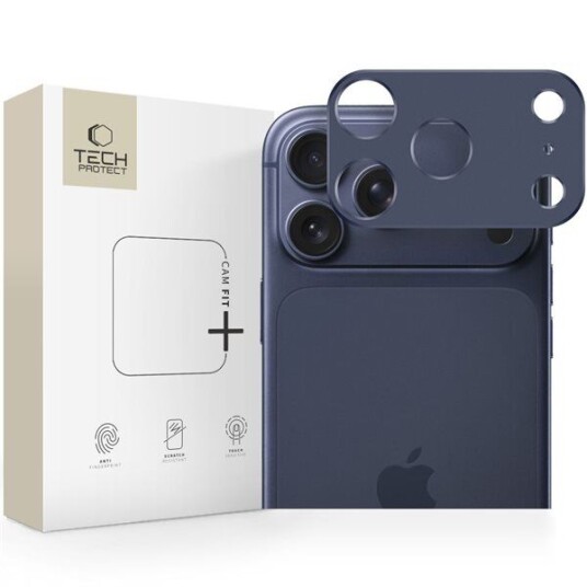 Tech-Protect Camalloy Fit+ Aluminiumkamerabeskytter til iPhone 17 Pro Max - Dypblå