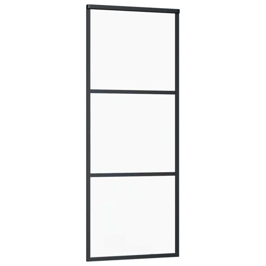vidaXL Skyvedør med monteringssett svart 76x205 cm ESG-glass