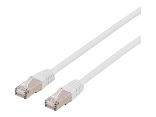 Deltaco Cat6a U/FTP Nettverkskabel 50cm Hvit med RJ-45 Kontakt Deltaco Cat6a U/FTP Nettverkskabel 50cm Hvit med RJ-45 Kontakt