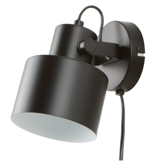Miami vegglampe Svart E27