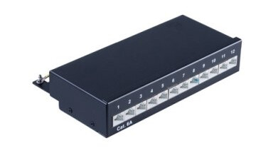 Shiverpeaks ®-Basic-S--Mini Patchpanel Cat.6A Skjermet 500 Mhz Skrivebordshus 12-Ports Svart (Bs75076)