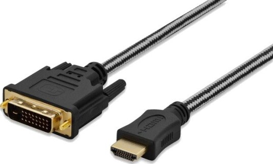 Ednet 84487 5 M Hdmi Dvi D Hankjønn Hankjønn Gull