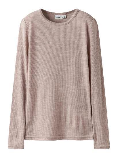name it Nknwax Wool Rib Ls Top Pink 122-128 name it Nknwax Wool Rib Ls Top Pink 122-128