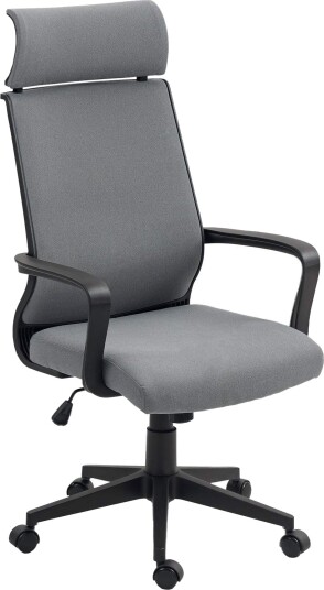 Ergonomisk kontorstol høy rygg justerbar grå