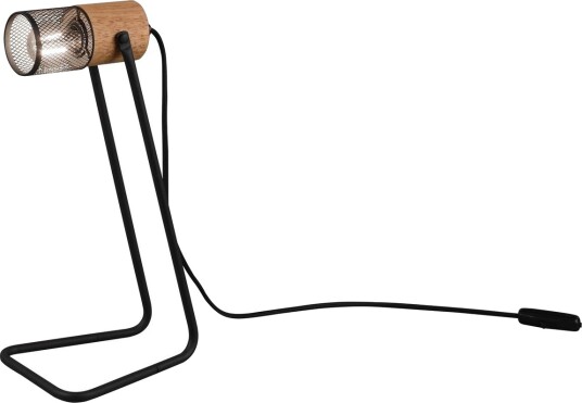 Trio Lighting Tosh bordlampe E27 matt sort - Natur/Matt svart