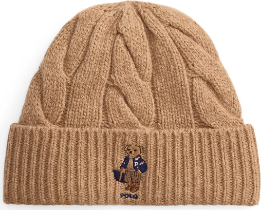 Polo Ralph Lauren Wool Blend Fa26 Bear Beanie Beige ONE SIZE