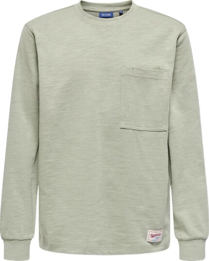 ONLY & SONS Osjmackey Reg Ls Logo Tee Jrs Green 122 128