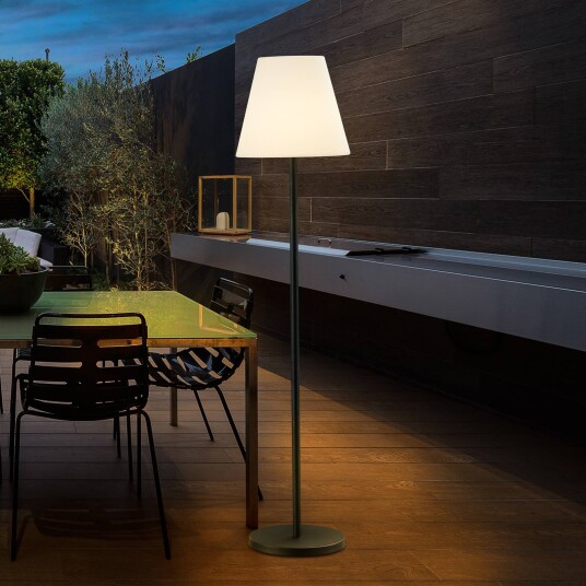 Lucande terrasselampe Jaimy, svart, aluminium, 150 cm