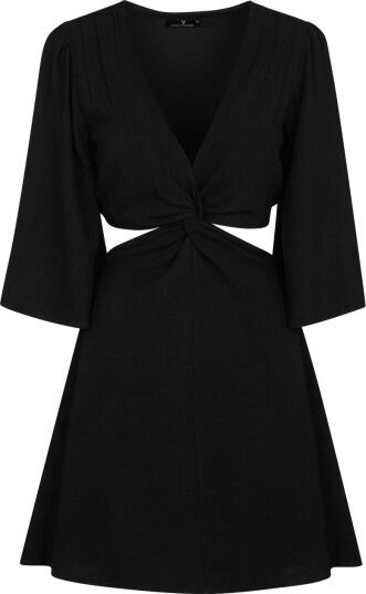 Ayla Dress Black M Cut out slub dress Ayla Dress Black M Cut out slub dress