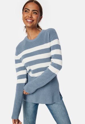 Happy Holly Striped O-neck Knitted Sweater Blue/Striped 52/54