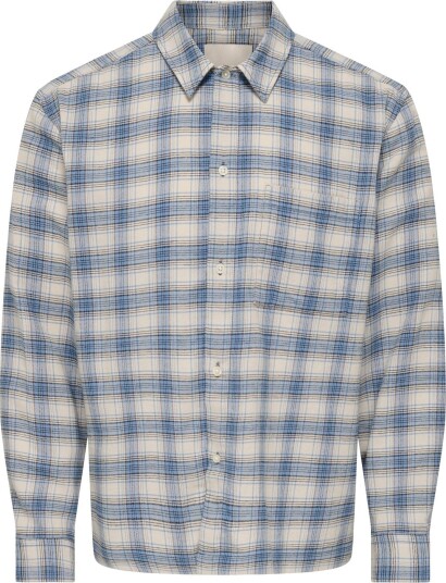 Only & Sons Hale Flannel Check Shirt Relaxed Blå L