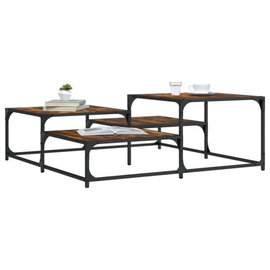Salongbord røkt eik 107x107x40 cm konstruert tre 8721012195363 Salongbord røkt eik 107x107x40 cm konstruert tre 8721012195363