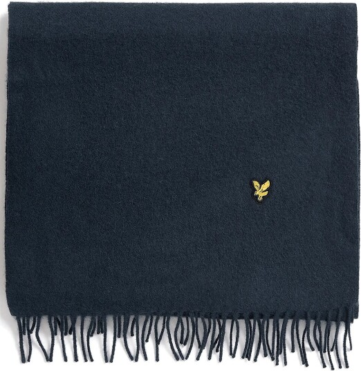 Lyle & Scott Plain Lambswool Scarf - DARK NAVY - One Size