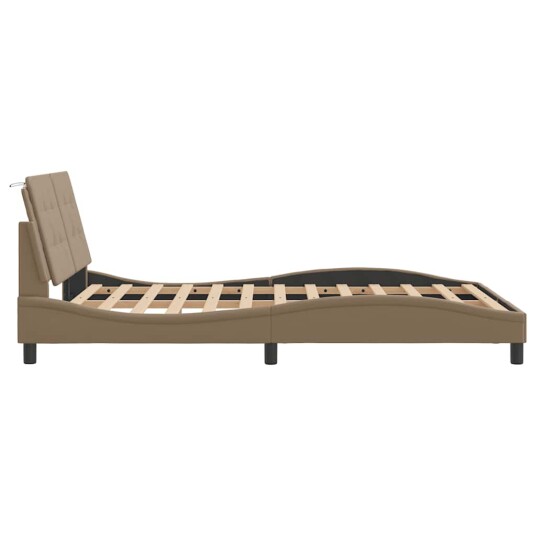 Sengeramme med hodegavl cappuccino 120x200 cm kunstlær 8721012346574
