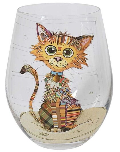 Bug Art Hvit Fotløst Kimba Kitten Katt Vinglass/Ginglass/Stemless