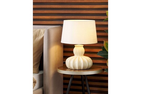 Burgazada Bordlampe 46 cm E27 Beige/Hvit