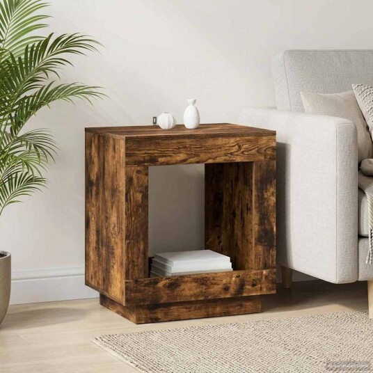 vidaXL Sidetabell Røkt Eik 60 x 40 x 65 cm Konstruert tre