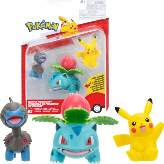 Pokemon Battle Figure Set Deino, Pikachu & Ivysaur