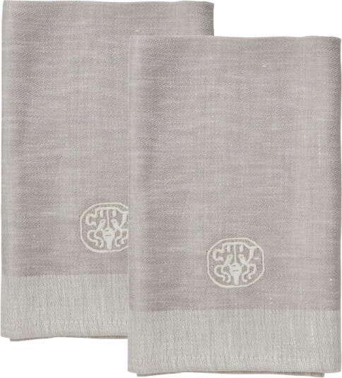 Georg Jensen Damask Plain linservietter 2-pk 45x45 cm lys grå
