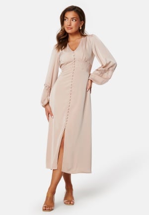 Bubbleroom Occasion Satin Midi Dress Champagne M